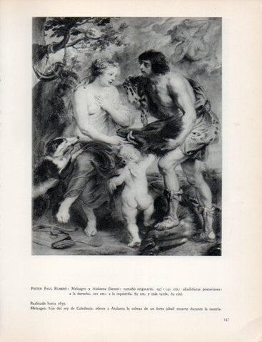 LAMINA V33047: Meleagro y Atalanta por Rubens