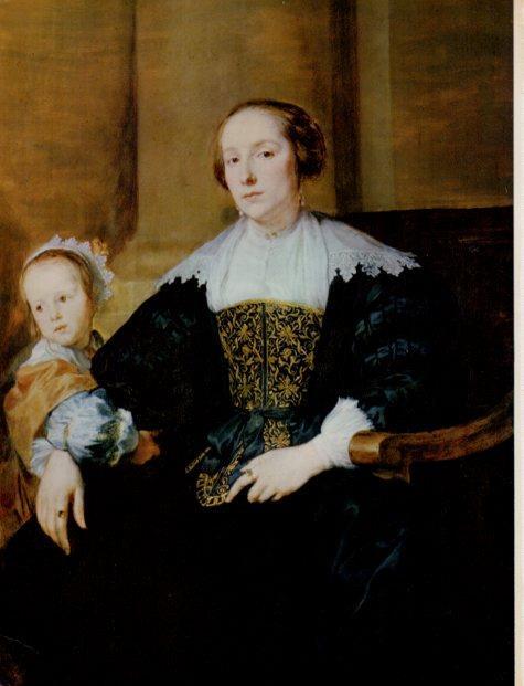 LAMINA V33053: La esposa del escultor Colyn de Nole por Van Dyck