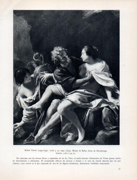 LAMINA V33055: Loth y sus hijas por Simon Vouet