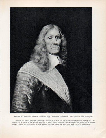 LAMINA V33023: Retrato del vizconde de Turena por Philippe de Champaigne