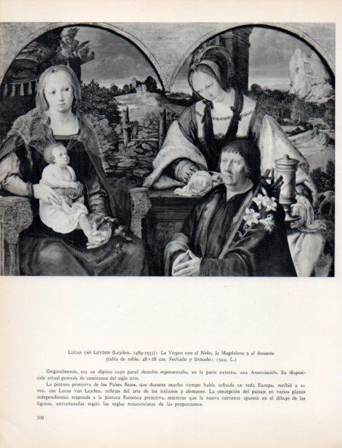LAMINA V33027: La Virgen con el Niño la Magdalena y el donante por Lucas van Leyden