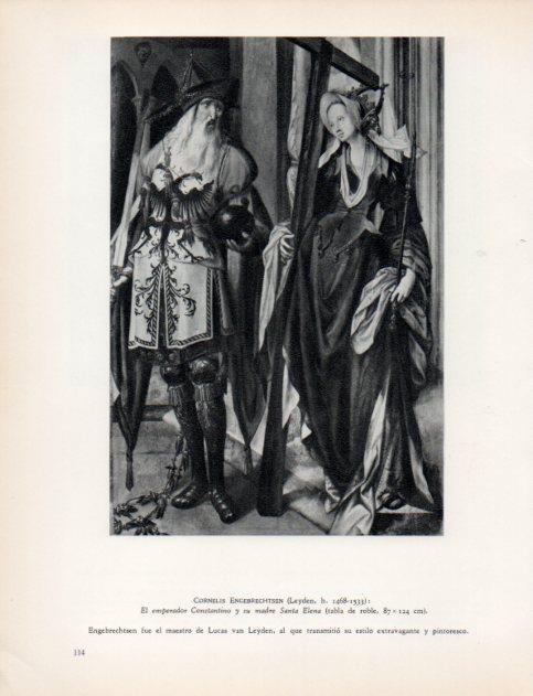 LAMINA V33030: El emperador Constantino y su madre Santa Elena por C. Engebrechtsen