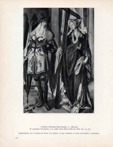 LAMINA V33030: El emperador Constantino y su madre Santa Elena por C. Engebrechtsen