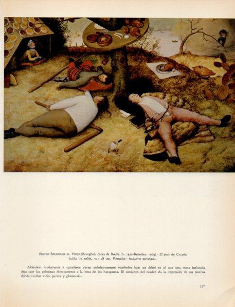 LAMINA V33032: El pais de Cucaña por Brueghel El Viejo