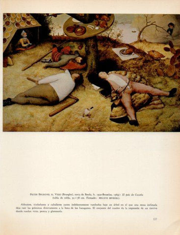 LAMINA V33032: El pais de Cucaña por Brueghel El Viejo