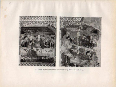 LAMINA V33101: Santa Cena y Transito de la Virgen, retablo de Guimera