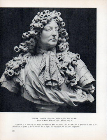 LAMINA V32951: Busto de Luix XIV por A. Coysevox