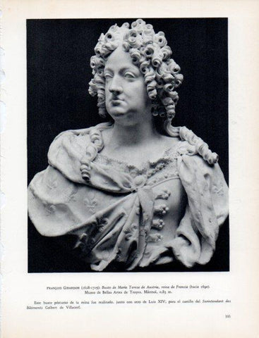 LAMINA V32952: Busto de Maria Teresa de Austria por F. Girardon