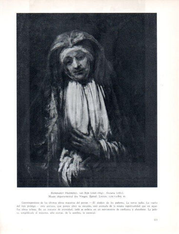 LAMINA V32955: Anciana por Rembrandt