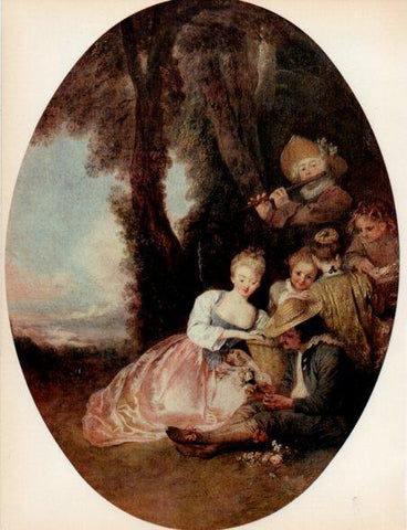 LAMINA V32957: Concierto campestre por A. Watteau