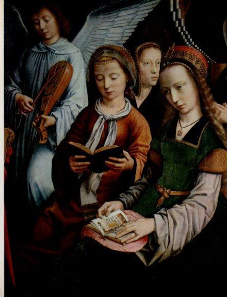 LAMINA V32935: La Virgen entre las virgenes por Gerard David detalle