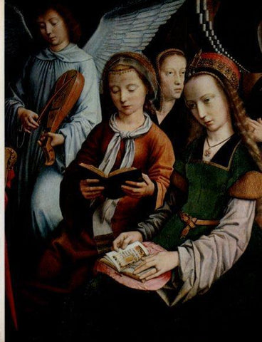 LAMINA V32935: La Virgen entre las virgenes por Gerard David detalle
