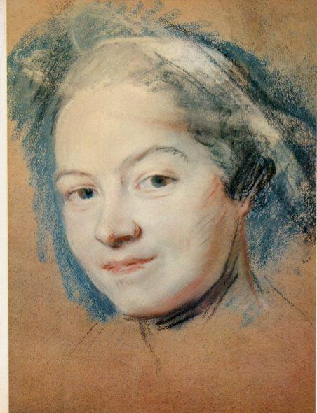 LAMINA V32960: Retrato de Madame Favart por Maurice de La Tour