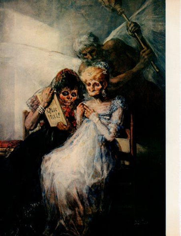LAMINA V32961: Las viejas ante el espejo por Goya