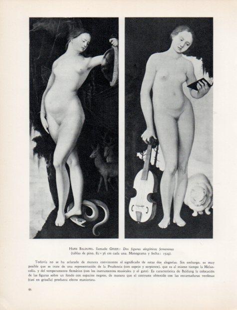LAMINA V32997: Dos figuras alegoricas femeninas por Hans Baldung
