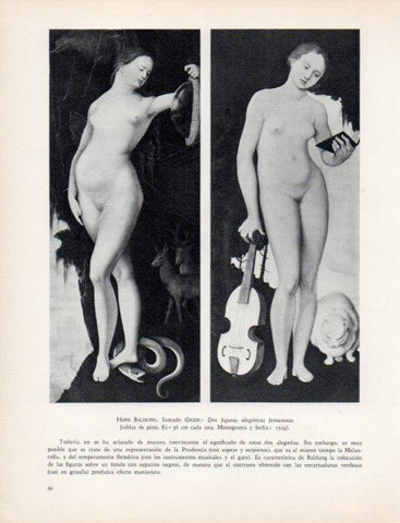LAMINA V32997: Dos figuras alegoricas femeninas por Hans Baldung