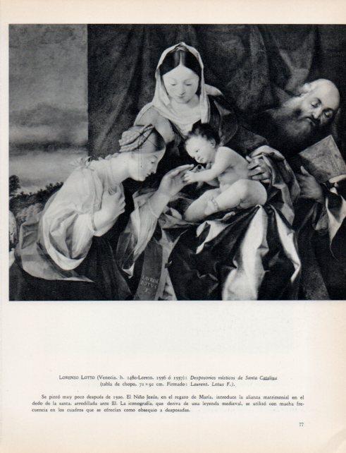 LAMINA V33013: Desposorios misticos de Santa Catalina por Lorenzo Lotto