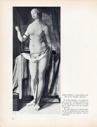 LAMINA V32990: Lucrecia por Durero
