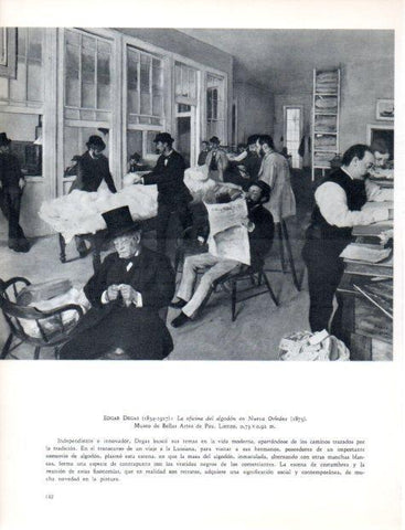 LAMINA V32970: La oficina del algodón en Nueva Orleans por Degas