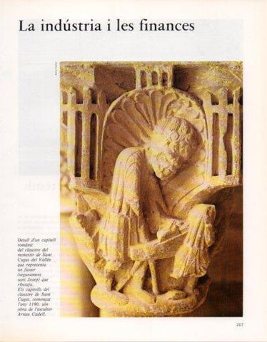 LAMINA V33368: Detall capitell claustre del Monastir de San Cugat del Valles
