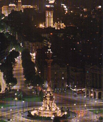 LAMINA V33165: Vista aerea Monumento a Colon en Barcelona