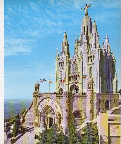 LAMINA V33187: Templo Expiatorio del Sagrado Corazon en Tibidabo, Barcelona