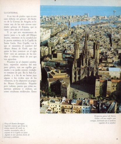 LAMINA V33159: Vista del Barrio Gotico y catedral de Barcelona