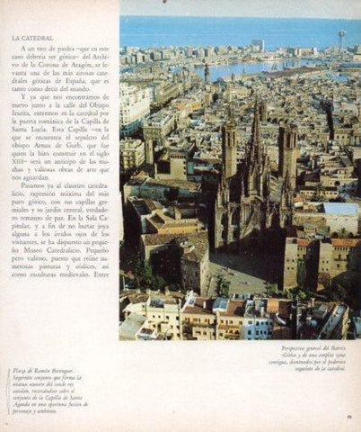 LAMINA V33159: Vista del Barrio Gotico y catedral de Barcelona