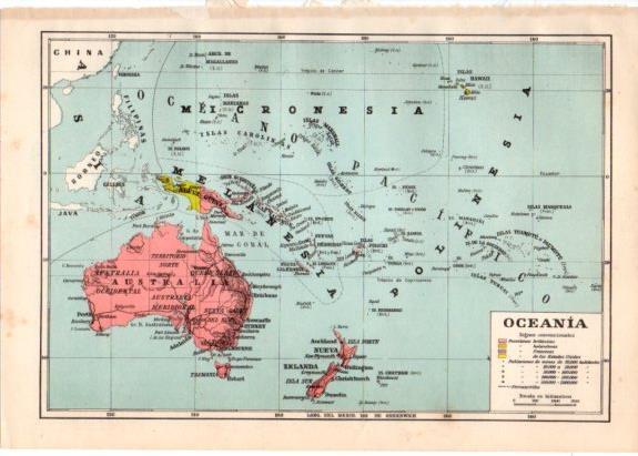 LAMINA V33140: Mapa de Oceania