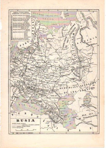 LAMINA V33142: Mapa de Rusia