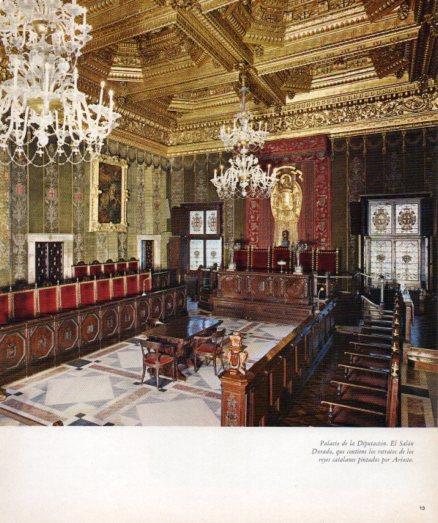 LAMINA V33153: Interior Salon Dorado en Palacio de la Diputacion, Barcelona
