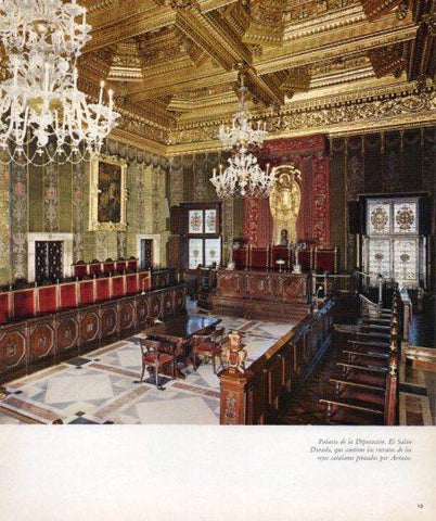 LAMINA V33153: Interior Salon Dorado en Palacio de la Diputacion, Barcelona