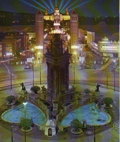LAMINA V33192: Vista Plaza de España y Palacio Nacional de Montjuich, Barcelona