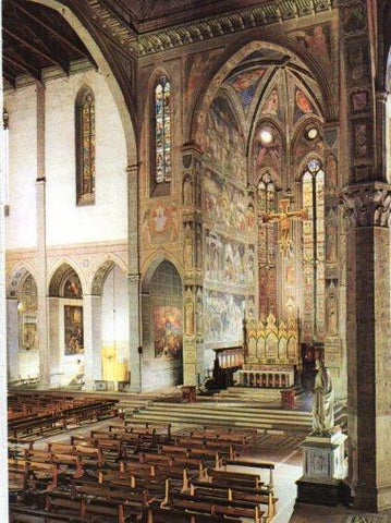 LAMINA V33226: Florencia. Interior iglesia de Santa Croce