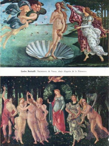 LAMINA V33222: Nacimiento de Venus y Alegoria de la Primavera por Botticelli