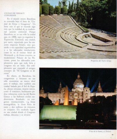 LAMINA V33194: Teatro Griego y Vista del Palacio Nacional, Barcelona