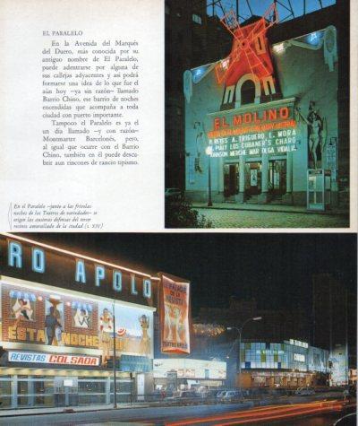LAMINA V33206: Teatro El Molino y vista del Paralelo, Barcelona
