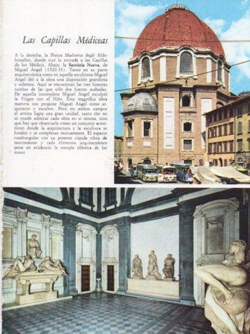 LAMINA V33213: Florencia. Plaza Madonna degli Aldobrandini y Sacristia Nueva