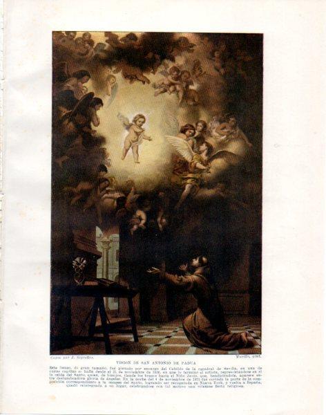 LAMINA V33907: Vision de San Antonio de Padua por Murillo