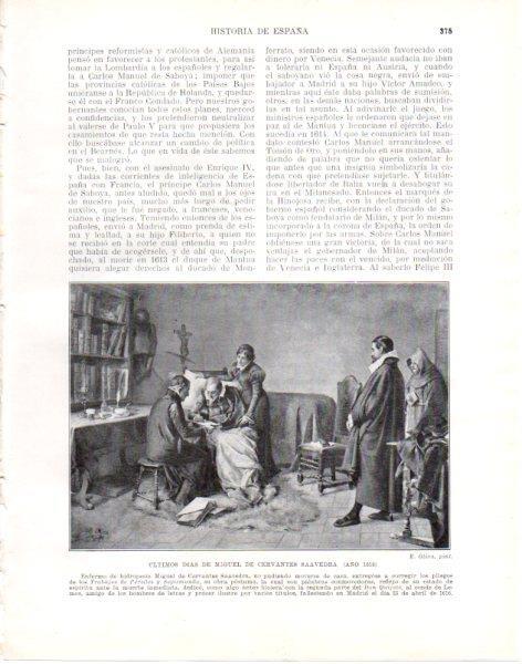 LAMINA V33909: Ultimos dias de Miguel de Cervantes por E. Oliva