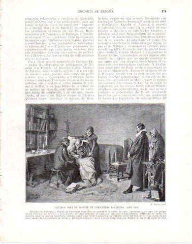 LAMINA V33909: Ultimos dias de Miguel de Cervantes por E. Oliva