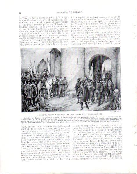 LAMINA V33912: Defensa de 3000 españoles en Corbie por J. Pey