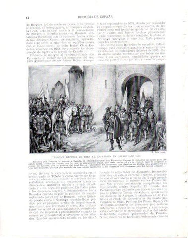 LAMINA V33912: Defensa de 3000 españoles en Corbie por J. Pey