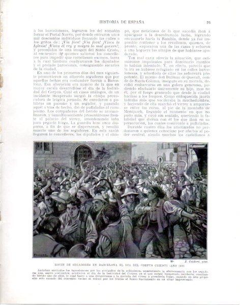 LAMINA V33916: Motin de segadores en Barcelona en Corpus Christi por J. Caldere