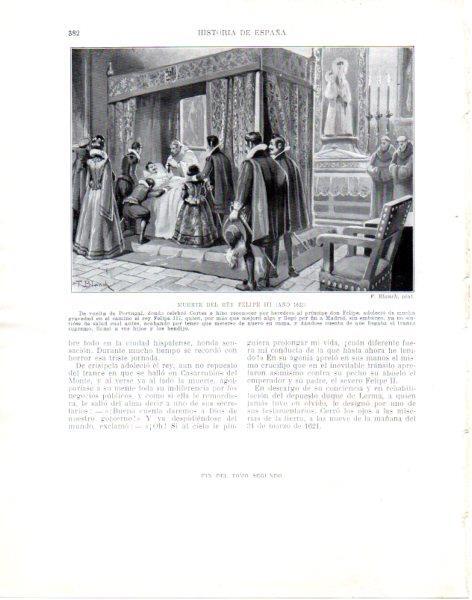 LAMINA V33878: Muerte del rey Felipe III por F. Blanch