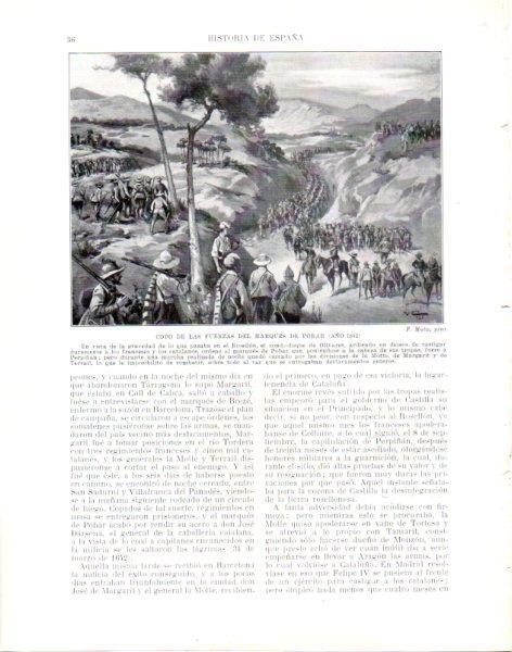 LAMINA V33920: Copo de las fuerzas del Marques de Pobar por F. Mota