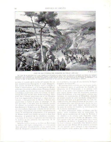 LAMINA V33920: Copo de las fuerzas del Marques de Pobar por F. Mota