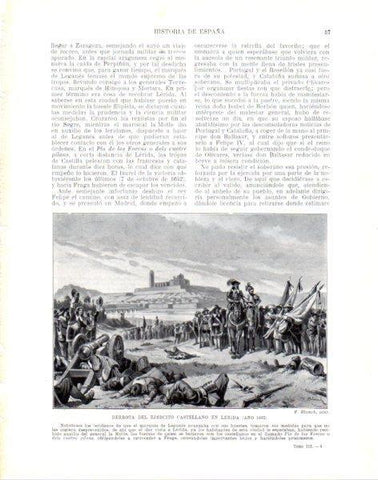 LAMINA V33921: Derrota del ejercito castellano en Lerida por F. Blanch