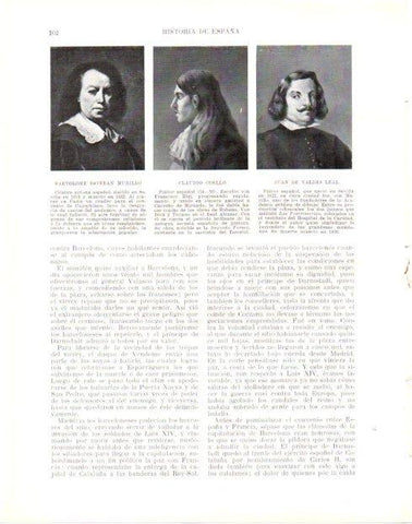 LAMINA V33950: Murillo, Claudio Coello y Valdes Leal