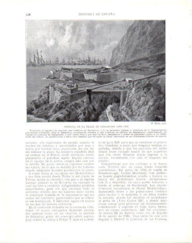 LAMINA V33958: Perdida de Gibraltar en 1704 por F. Motaç